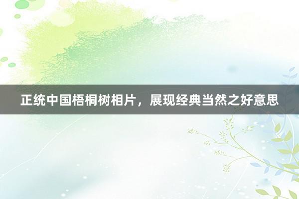正统中国梧桐树相片，展现经典当然之好意思
